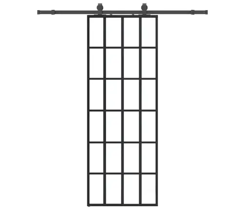 Stumdomos Durys Su Įrangos Rinkiniu, Juodas, 76X205 cm Esg Ir