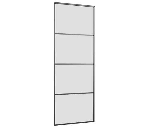 Bīdāmās Durvis Ar Stiprinājumiem, Melns, Stikls, 76X205 Cm Vidaxl