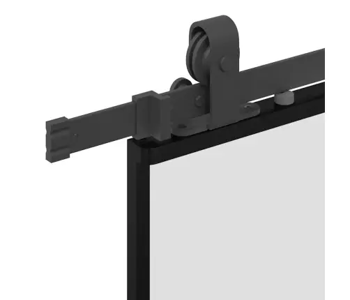 Bīdāmās Durvis Ar Stiprinājumiem, Melns, Stikls, 90X205 Cm Vidaxl