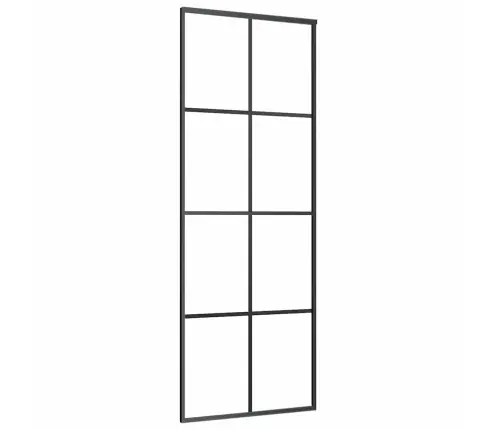 Bīdāmās Durvis Ar Stiprinājumiem, Melns, Stikls, 76X205 Cm Vidaxl