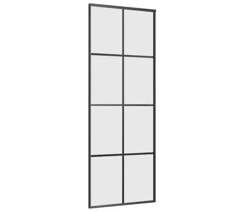Bīdāmās Durvis Ar Stiprinājumiem, Melns, Stikls, 76X205 Cm Vidaxl