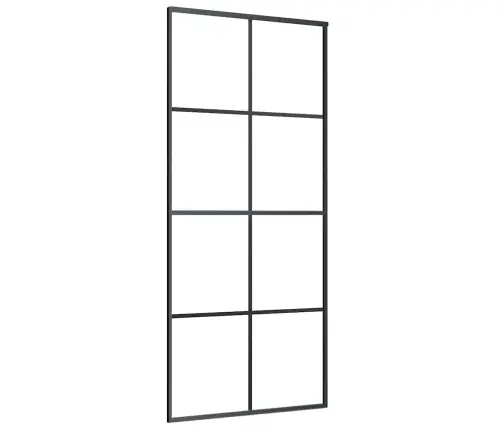 Bīdāmās Durvis Ar Stiprinājumiem, Melns, Stikls, 90X205 Cm Vidaxl
