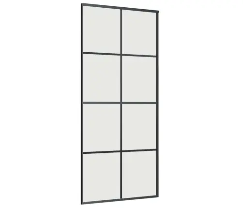 Bīdāmās Durvis Ar Stiprinājumiem, Melns, Stikls, 90X205 Cm Vidaxl