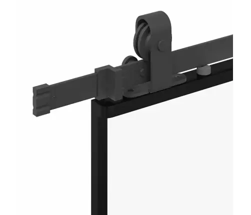 Bīdāmās Durvis Ar Aparatūras Komplektu, Melns, Rūdīts Stikls Vidaxl