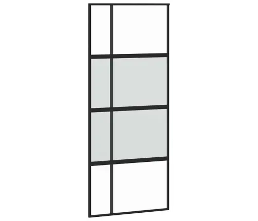 Bīdāmās Durvis Ar Aparatūras Komplektu, Melns, Rūdīts Stikls Vidaxl