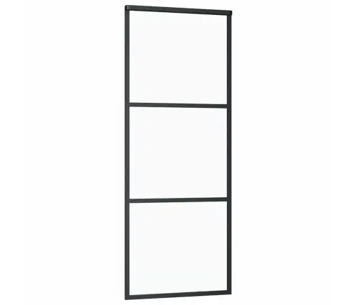 Bīdāmās Durvis Ar Stiprinājumiem, Melns, Stikls, 76X205 Cm Vidaxl
