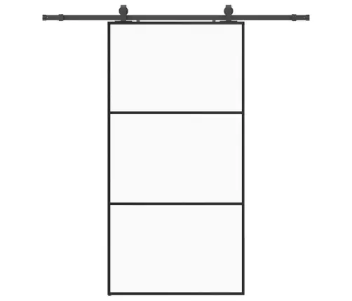 Bīdāmās Durvis Ar Stiprinājumiem, Melns, Stikls, 102X205 Cm Vidaxl