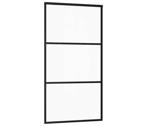 Bīdāmās Durvis Ar Stiprinājumiem, Melns, Stikls, 102X205 Cm Vidaxl
