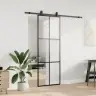Bīdāmās Durvis Ar Stiprinājumiem, Melns, Stikls, 76X205 Cm Vidaxl