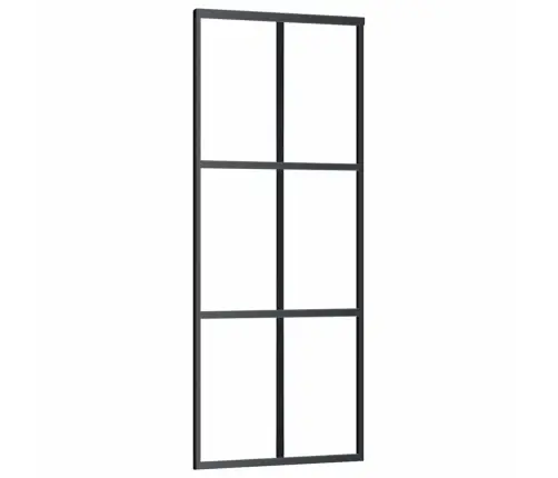 Bīdāmās Durvis Ar Stiprinājumiem, Melns, Stikls, 76X205 Cm Vidaxl