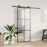 Bīdāmās Durvis Ar Stiprinājumiem, Melns, Stikls, 90X205 Cm Vidaxl