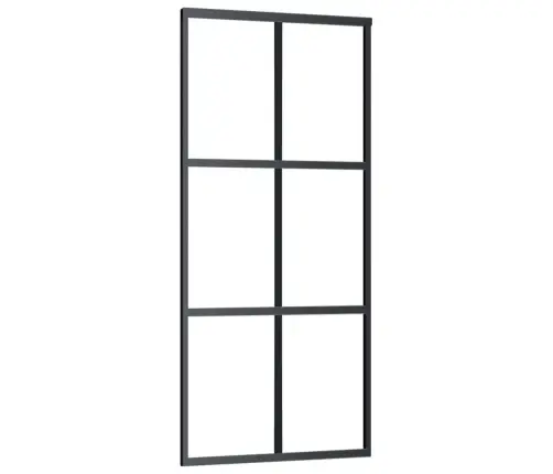 Bīdāmās Durvis Ar Stiprinājumiem, Melns, Stikls, 90X205 Cm Vidaxl