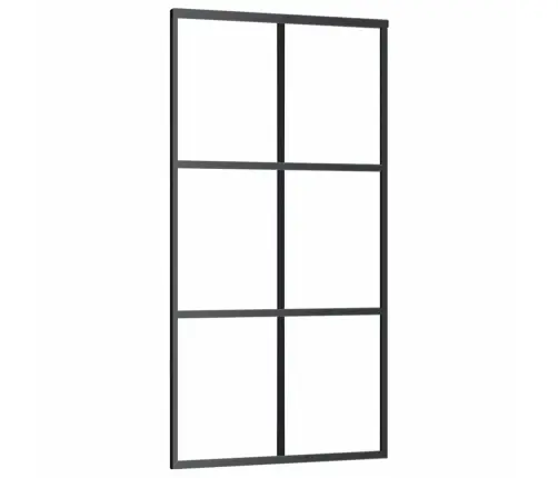 Bīdāmās Durvis Ar Stiprinājumiem, Melns, Stikls, 102X205 Cm Vidaxl
