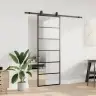 Bīdāmās Durvis Ar Stiprinājumiem, Melns, Stikls, 76X205 Cm Vidaxl