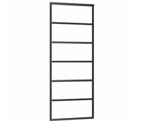 Bīdāmās Durvis Ar Stiprinājumiem, Melns, Stikls, 76X205 Cm Vidaxl