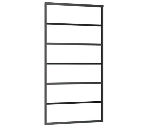 Bīdāmās Durvis Ar Stiprinājumiem, Melns, Stikls, 102X205 Cm Vidaxl