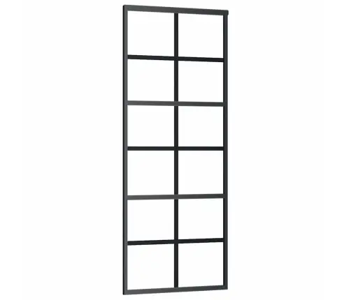 Bīdāmās Durvis Ar Stiprinājumiem, Melns, Stikls, 76X205 Cm Vidaxl
