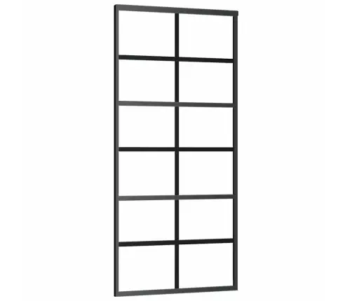 Bīdāmās Durvis Ar Stiprinājumiem, Melns, Stikls, 90X205 Cm Vidaxl