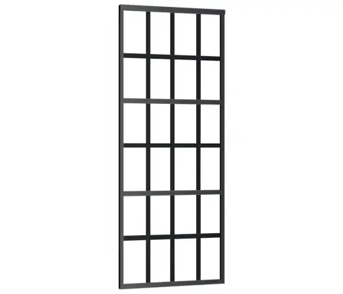Bīdāmās Durvis Ar Stiprinājumiem, Melns, Stikls, 76X205 Cm Vidaxl