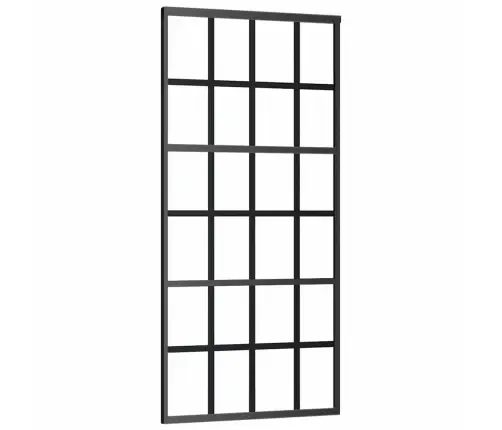 Bīdāmās Durvis Ar Stiprinājumiem, Melns, Stikls, 90X205 Cm Vidaxl