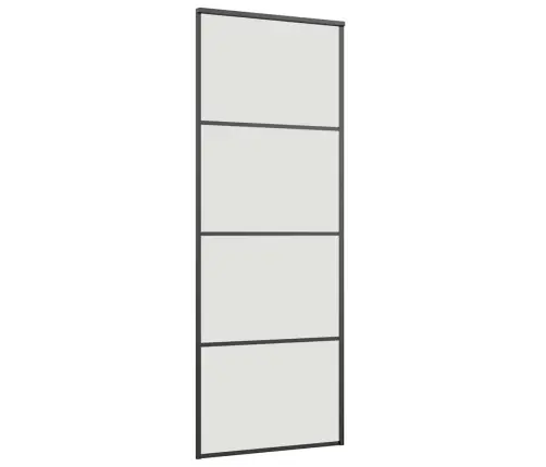 Bīdāmās Durvis Ar Stiprinājumiem, Melns, Stikls, 76X205 Cm Vidaxl