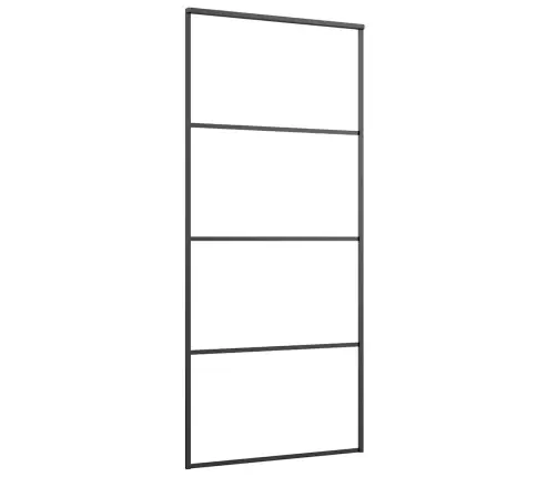 Bīdāmās Durvis Ar Stiprinājumiem, Melns, Stikls, 90X205 Cm Vidaxl