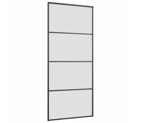 Bīdāmās Durvis Ar Stiprinājumiem, Melns, Stikls, 90X205 Cm Vidaxl