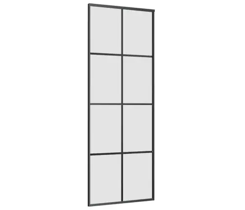 Bīdāmās Durvis Ar Stiprinājumiem, Melns, Stikls, 76X205 Cm Vidaxl