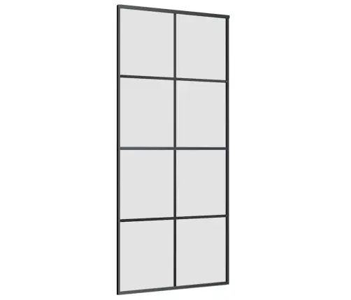 Bīdāmās Durvis Ar Stiprinājumiem, Melns, Stikls, 90X205 Cm Vidaxl
