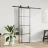 Bīdāmās Durvis Ar Stiprinājumiem, Melns, Stikls, 76X205 Cm Vidaxl