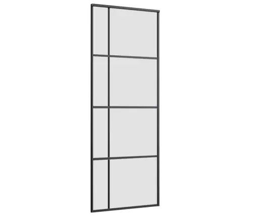 Bīdāmās Durvis Ar Stiprinājumiem, Melns, Stikls, 76X205 Cm Vidaxl