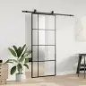 Stumdomos Durys Su Įrangos Rinkiniu, Juodas, 90X205 cm Esg Ir Stumdomos Durys Su Įrangos Rinkiniu, Juodas, 90X205 cm Esg Ir