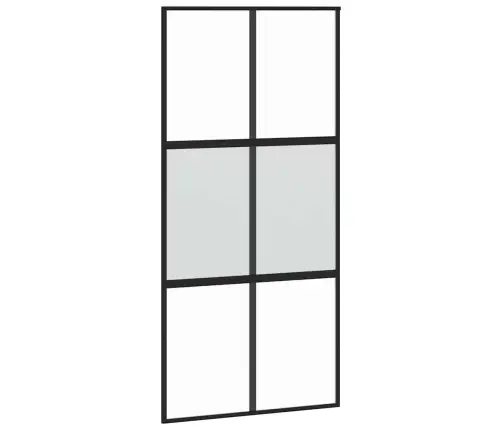 Bīdāmās Durvis Ar Aparatūras Komplektu, Melns, Rūdīts Stikls Vidaxl