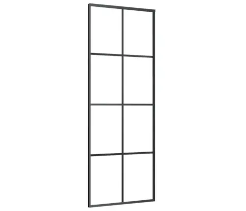 Bīdāmās Durvis Ar Stiprinājumiem, Melns, Stikls, 76X205 Cm Vidaxl