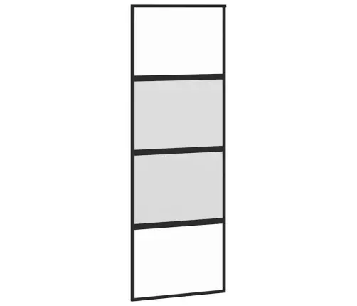 Bīdāmās Durvis Ar Aparatūras Komplektu, Melns, Rūdīts Stikls Vidaxl