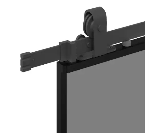 Stumdomos Durys Su Įrangos Rinkiniu, Juodas, 76X205 Cm