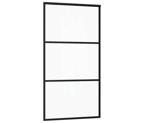 Bīdāmās Durvis Ar Stiprinājumiem, Melns, Stikls, 102X205 Cm Vidaxl