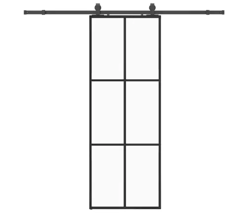 Bīdāmās Durvis Ar Stiprinājumiem, Melns, Stikls, 76X205 Cm Vidaxl