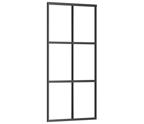 Bīdāmās Durvis Ar Stiprinājumiem, Melns, Stikls, 90X205 Cm Vidaxl