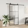 Bīdāmās Durvis Ar Stiprinājumiem, Melns, Stikls, 102X205 Cm Vidaxl