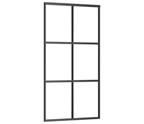 Bīdāmās Durvis Ar Stiprinājumiem, Melns, Stikls, 102X205 Cm Vidaxl