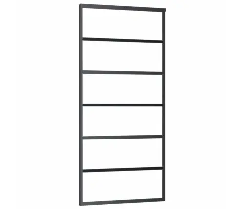 Bīdāmās Durvis Ar Stiprinājumiem, Melns, Stikls, 90X205 Cm Vidaxl