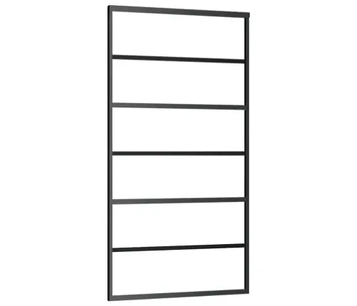 Bīdāmās Durvis Ar Stiprinājumiem, Melns, Stikls, 102X205 Cm Vidaxl