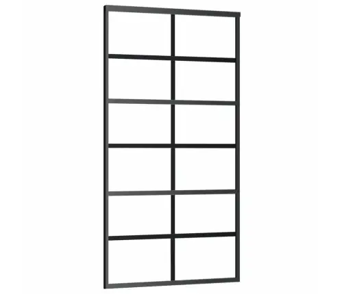 Bīdāmās Durvis Ar Stiprinājumiem, Melns, Stikls, 102X205 Cm Vidaxl