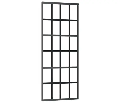 Bīdāmās Durvis Ar Stiprinājumiem, Melns, Stikls, 76X205 Cm Vidaxl