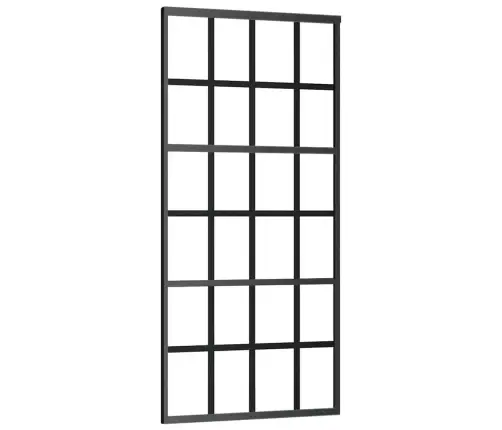 Bīdāmās Durvis Ar Stiprinājumiem, Melns, Stikls, 90X205 Cm Vidaxl