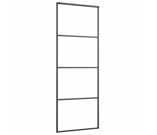 Bīdāmās Durvis Ar Stiprinājumiem, Melns, Stikls, 76X205 Cm Vidaxl
