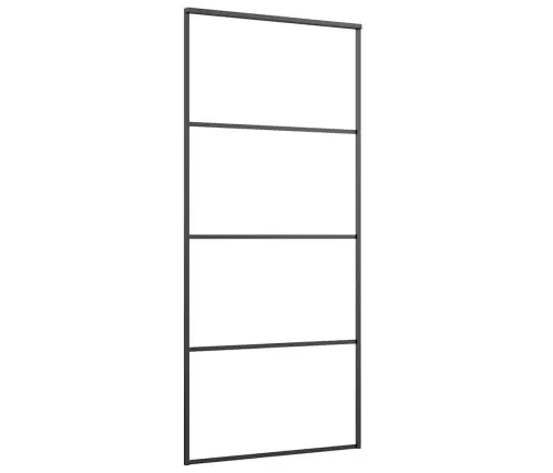 Bīdāmās Durvis Ar Stiprinājumiem, Melns, Stikls, 90X205 Cm Vidaxl