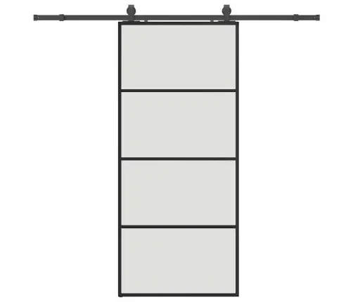 Bīdāmās Durvis Ar Stiprinājumiem, Melns, Stikls, 90X205 Cm Vidaxl