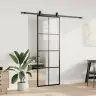 Bīdāmās Durvis Ar Stiprinājumiem, Melns, Stikls, 76X205 Cm Vidaxl